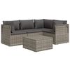 vidaXL Set Divani da Giardino 5 pz con Cuscini in Polyrattan Grigio
