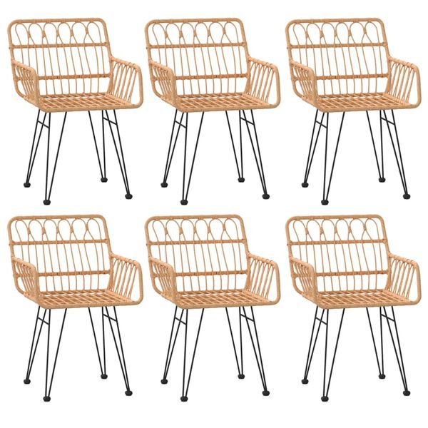 vidaXL Set da Pranzo da Giardino 7 pz in Polyrattan