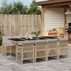 vidaXL Set da Pranzo da Giardino 9 pz con Cuscini Beige in Polyrattan