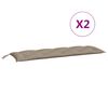 vidaXL Cuscini Panca da Giardino 2pz Tortora 150x50x7cm Tessuto Oxford