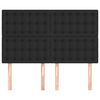 vidaXL Testiera Nera 144x5x118/128 cm in Similpelle