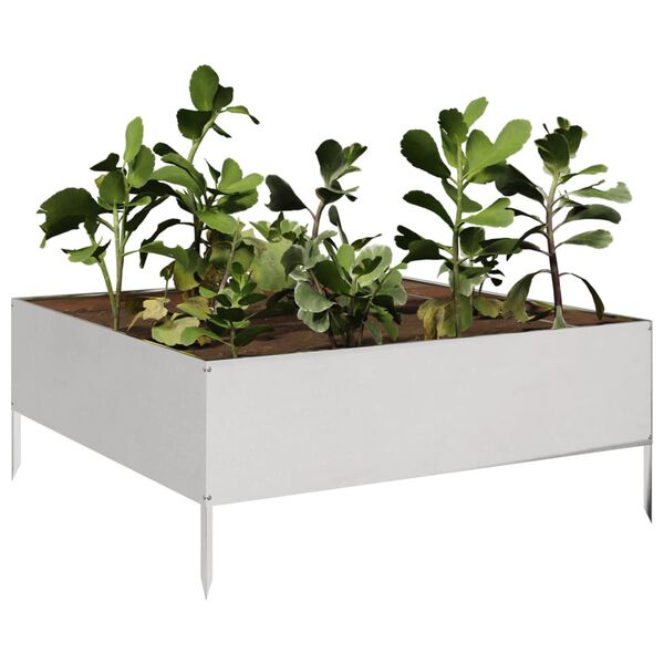 vidaXL Fioriera Rialzata da Giardino 100x100x25 cm in Acciaio Inox