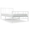 vidaXL Giroletto con Testiera e Pediera Metallo Bianco 100x200 cm