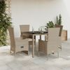 vidaXL Set da Pranzo da Giardino 5 pz con Cuscini Beige in Polyrattan