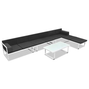 vidaXL Set Divani da Giardino 5 pz in Textilene e Alluminio Nero