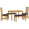 vidaXL Set da pranzo 5 pz Nero Legno di Quercia Massello