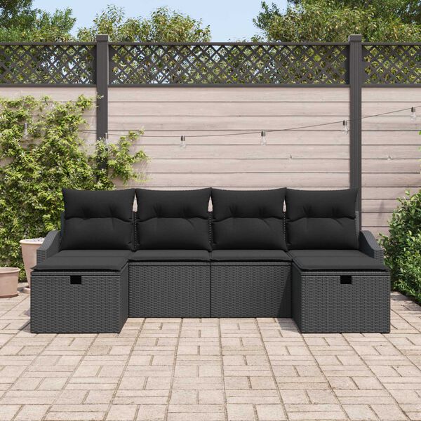 vidaXL Set di divani con cuscino 6 pcs polyrattan
