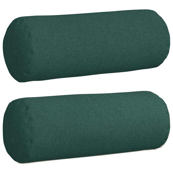 vidaXL Cuscini a rullo 2 pcs Verde Scuro Ø 25 x 70 cm Tessuto