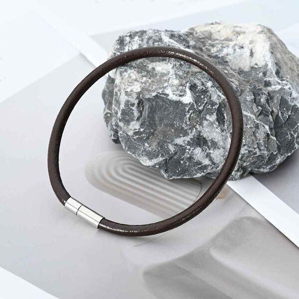 vidaXL Cordino in Pelle Marrone Scuro &Oslash;4 mm x 5 m Pelle