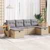 vidaXL Set Divano da Giardino 6 pz con Cuscini Beige in Polyrattan
