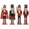 vidaXL Schiaccianoci di Natale TURKU 4 pz Rosso e Nero 38 cm