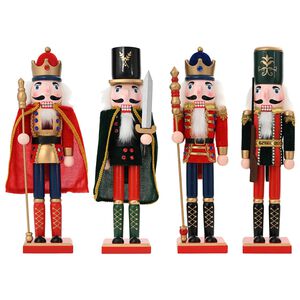 vidaXL Schiaccianoci di Natale TURKU 4 pz Rosso e Nero 38 cm
