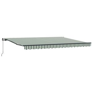 vidaXL Tenda retrattile Verde e Bianco 450 &times; 350 cm
