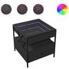 vidaXL Tavolino da Salotto con LED Infinity Nero 50x50x51 cm
