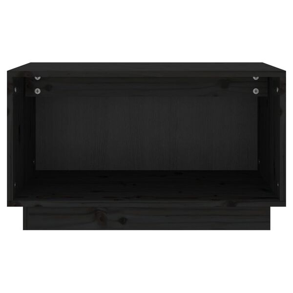 vidaXL Mobile Porta TV Nero 60x35x35 cm in Legno Massello di Pino