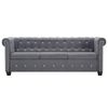 vidaXL Divano Chesterfield a 3 Posti in Velluto 199x75x72 cm Grigio