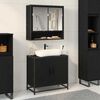 vidaXL Armadio per Lavabo da Bagno Rovere Nero 65 x 33 x 60 cm