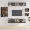 vidaXL Set Mobili Porta TV 8pz Nero in Legno Multistrato