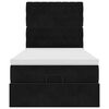 vidaXL Struttura Letto Pouf con Materassi Nero 90x190 cm in Velluto