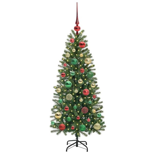 vidaXL Albero di Natale artificiale con 150 LED Verde 120 cm PE e PVC