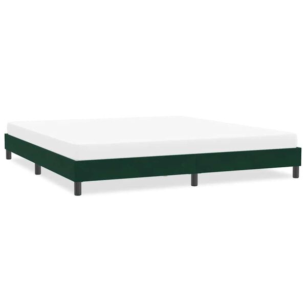 vidaXL Giroletto senza Materasso Verde Scuro 200x210 cm in Velluto