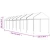 vidaXL Gazebo con Tetto Bianco 15,61x2,28x2,69 m in Polietilene