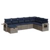 vidaXL Set Divano da Giardino 8 pz con Cuscini Grigio in Polyrattan