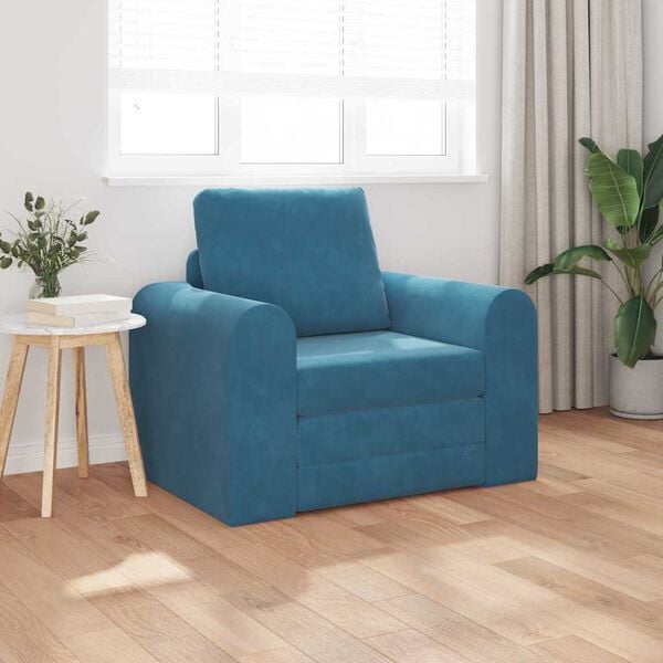 vidaXL Divano letto Blu 98 x 71 x 83 cm Velluto