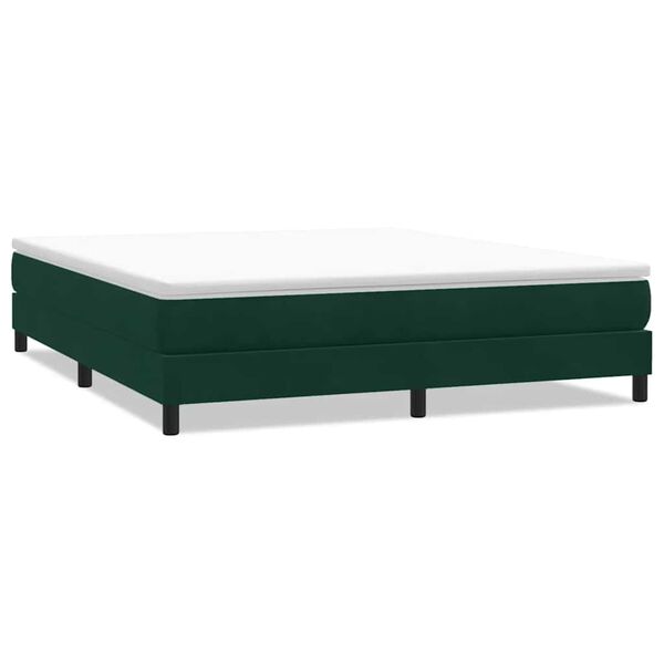 vidaXL Letto a Molle senza Materasso Verde Scuro 180x220 cm Velluto