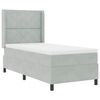 vidaXL Letto a molle con strisce LED Grigio chiaro 90 x 200 cm Velluto