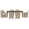 vidaXL Set da Pranzo per Giardino 7 pcs Beige polyrattan