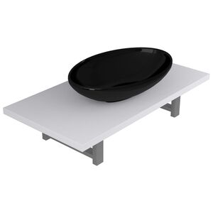 vidaXL Set Mobili da Bagno 2 pz Ceramica Bianco