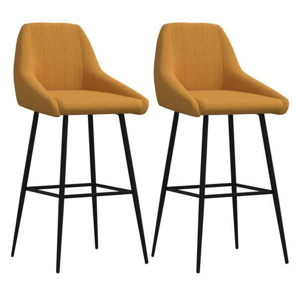 vidaXL Sgabelli da Bar 2 pz Marroni in Velluto