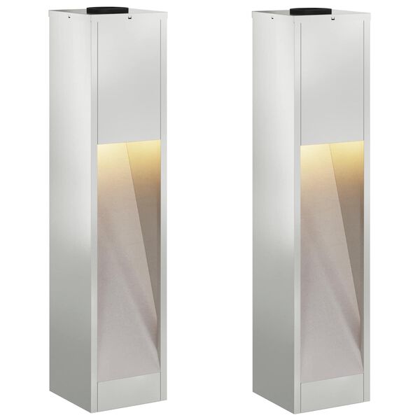 vidaXL Lucina LED Solare da Percorso 2 pcs Zincato Zincato