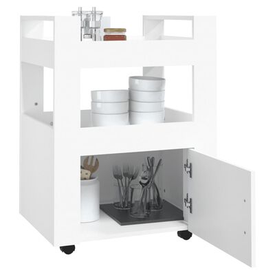 vidaXL Carrello da Cucina Bianco 60x45x80 cm in Legno Multistrato