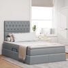 vidaXL Letto con contenitore e LED con led Grigio chiaro 120 x 190 cm