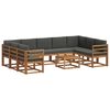 vidaXL Set di divani da esterno 10 pz Naturale e Antracite