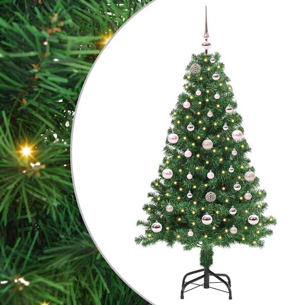vidaXL Albero di Natale artificiale con 150 LED Verde 150 cm