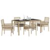 vidaXL Set da Pranzo per Giardino 5 pcs Beige polyrattan