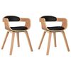 vidaXL Sedie da Pranzo 2 pz Nere in Legno Curvato e Similpelle