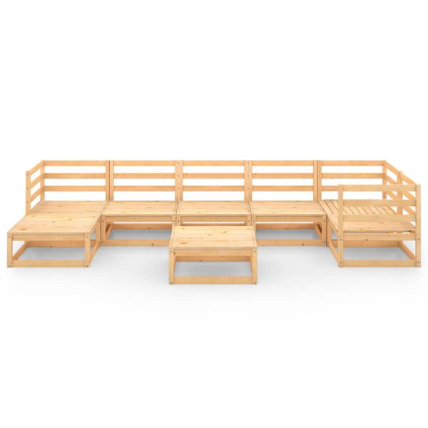 vidaXL Set Divani da Giardino 8 pz in Legno Massello di Pino
