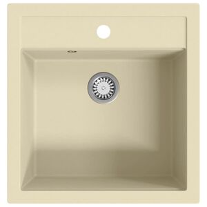 vidaXL Lavello da Cucina in Granito Vasca Singola Beige