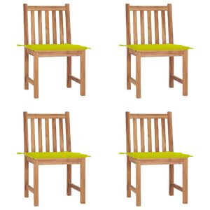 vidaXL Sedie da Giardino 4 pz con Cuscini in Legno Massello di Teak