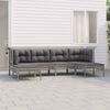 vidaXL Set Divani da Giardino 6 pz con Cuscini in Polyrattan Grigio