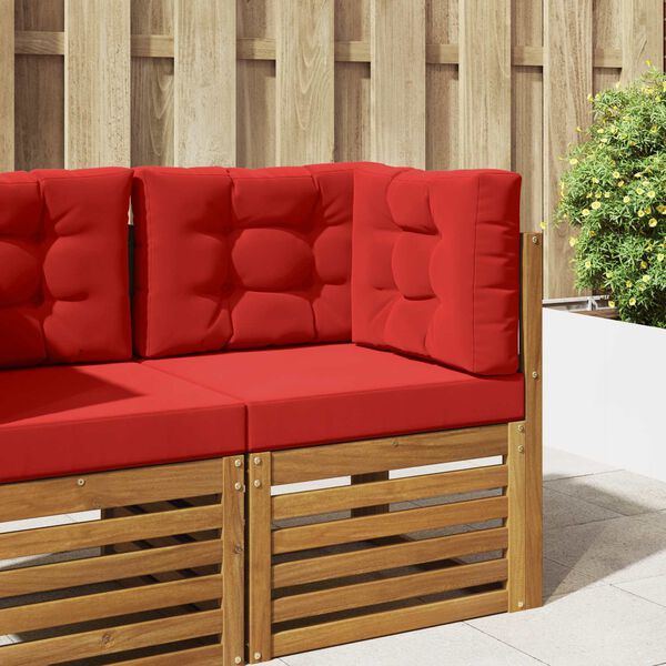 vidaXL Cuscino per divano da esterno 3 pcs Rosso Poliestere