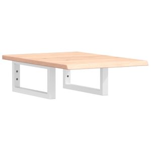 vidaXL Ripiano a Parete per Lavabo in Acciaio e Massello di Rovere