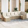 vidaXL Set Divano da Giardino con cuscino 7 pcs Beige Poly Rattan