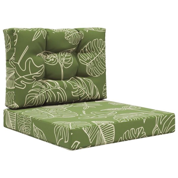 vidaXL Cuscino per divano da esterno 2 pcs Design a foglia Poliestere