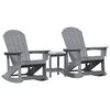 vidaXL Set Lounge da Giardino 3 pcs Grigio chiaro HDPE