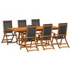 vidaXL Set Pranzo da Giardino 7pz Legno Massello di Acacia e Textilene